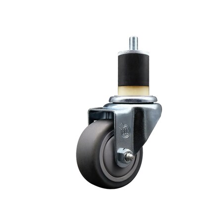 Service Caster 3'' SS Thermoplastic Rubber Wheel Swivel 1-7/8'' Expanding Stem Caster SCC-SSEX20S314-TPRB-178